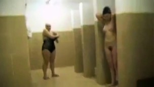 Mature Housewives in public shower